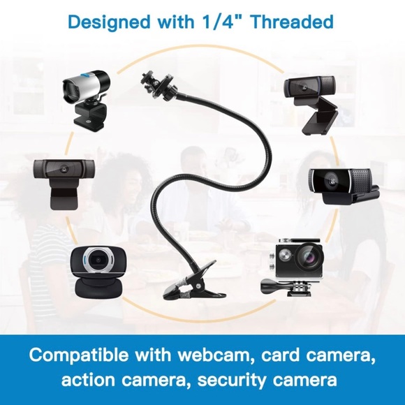 Webcam Mount - Flexible Desk Stand Clamp Gooseneck Stand 25” - Picture 3 of 6